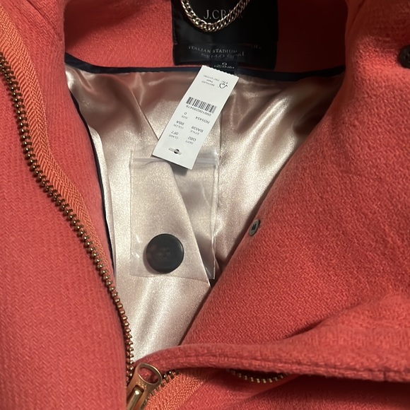 NWT - 0 - J. Cre Villa Coat in Italian Stadium-cloth Wool - BURNISHED BARN - Picture 2 of 6